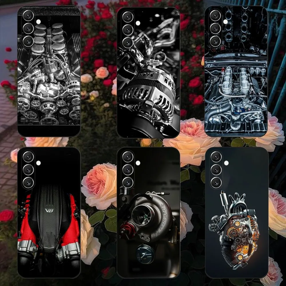 car engine  Phone Case For Samsung Galaxy A13,A21s,A22,A31,A32,A52,A53,A71,A80,A91 Soft Black Cover