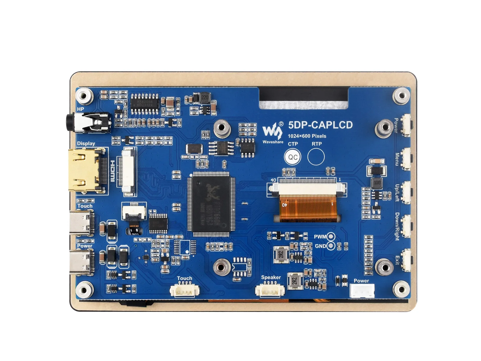 Imagem -02 - Painel de Tela Sensível ao Toque Capacitivo Vidro de Toque Interface Hdmi Painel Ips 5dp-caplcd-b 1024x600 Pixels