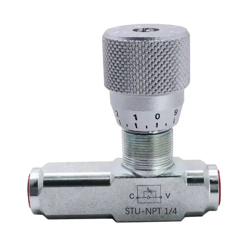 

One Way Joint Hydraulic Flow Control Valve Carbon Steel 1 4 or 3 8 NPT Female Thread For Industrial Fluid Systems