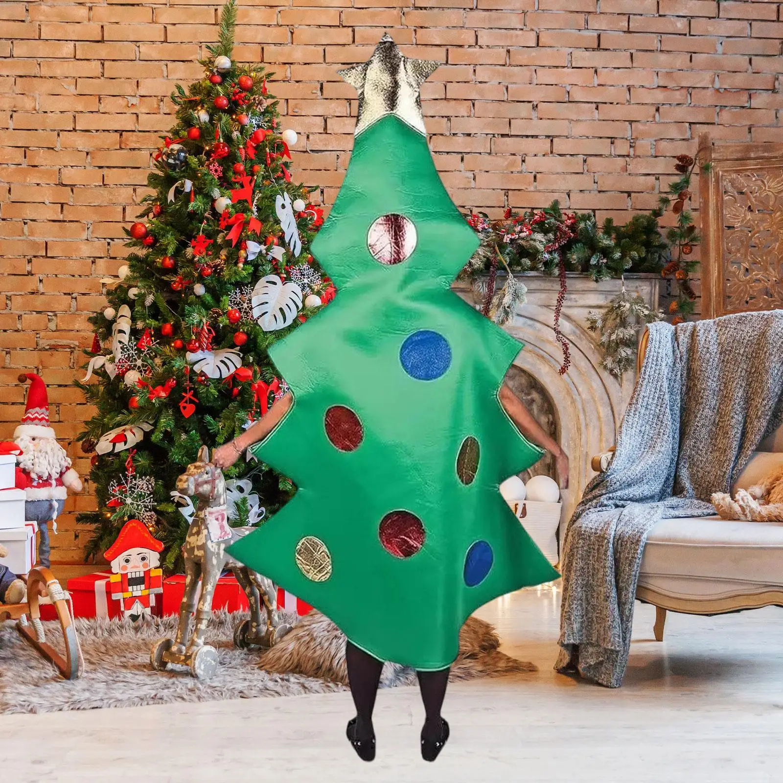 

Костюм рождественской елки, милый декор, многоразовый наряд, комбинезон для косплея, для вечеринок, празднования ролевых игр на Хэллоуин