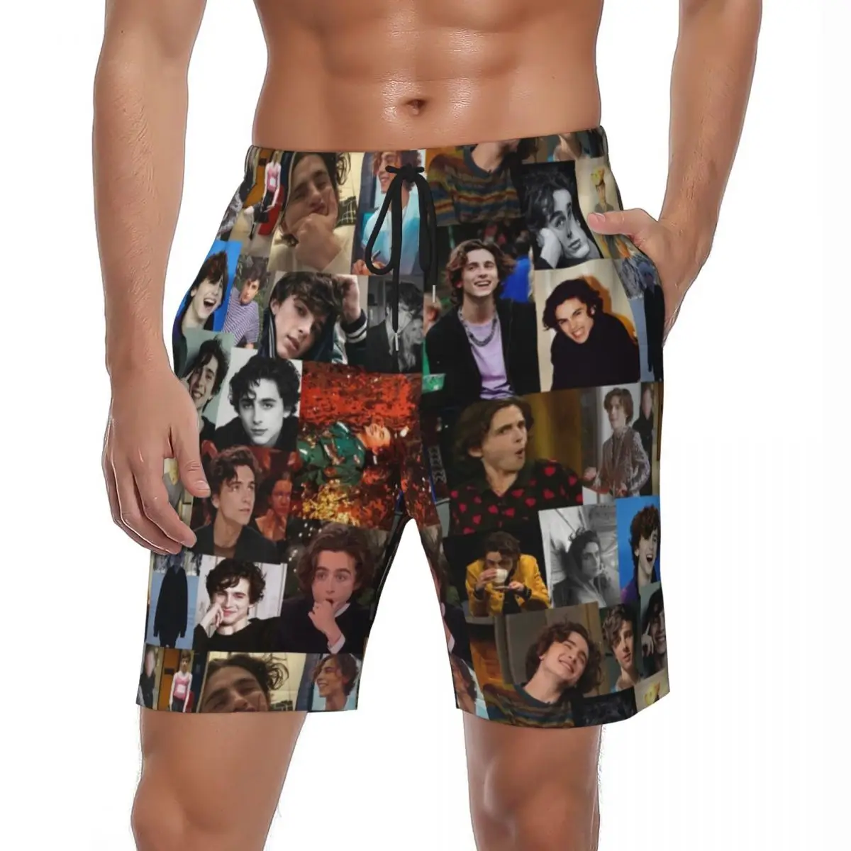 

Купальный костюм T-T gcuhee Chalamets Board Shorts Summer American Actor Photo Casual Board Short Pants Мужские быстросохнущие пляжные плавки