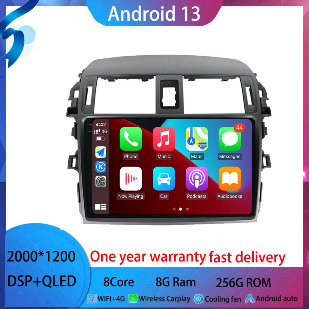 

android 13 For Toyota Corolla E140 E150 2006- 2013 Car Radio Multimedia Video Player Android tablet QLED Screen 4G BT5.0 WIFI