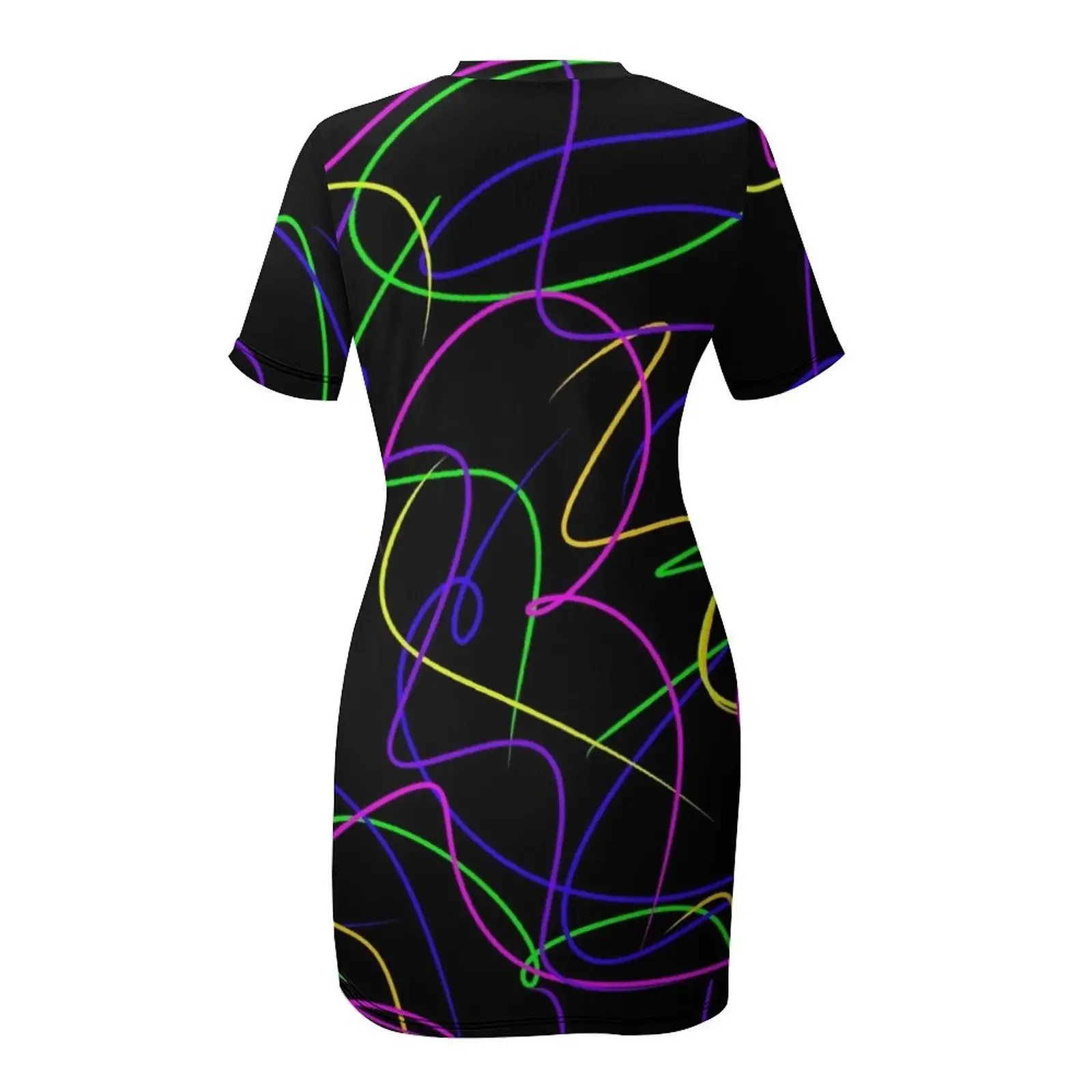 Neon Lights Short-Sleeved Dress Evening dresses purple dress women's summer clothing 2025 summer woman dress 2025