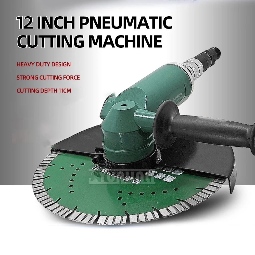 

12-дюймовый пневматический станок для резки бетонной основы, ветровая резка, угловая шлифовальная машина для прорезывания тяжелого камня, пильное полотно