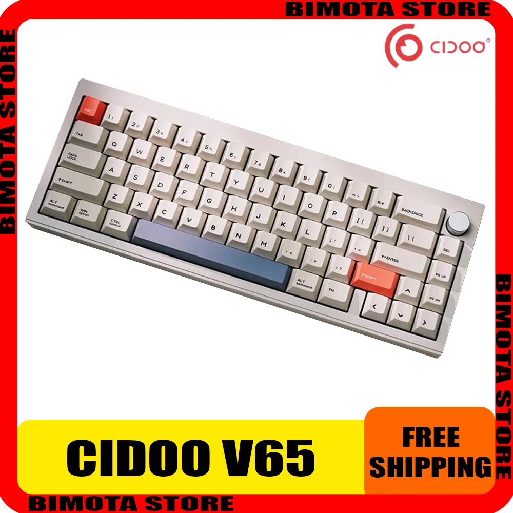 

Механическая клавиатура Cidoo V65 V2, комплект из алюминиевого сплава, прокладка, индивидуальная Беспроводная игровая клавиатура с горячей заменой, для ПК, геймеров, офисные подарки