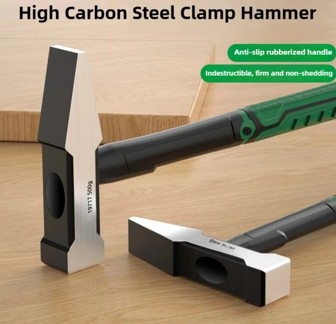 Hardware Tools Fitter Hammer, Building Decoration, Flat Head Hammer 200g, Plastic Coated Duckbill Hammer, Hammer Head 500g