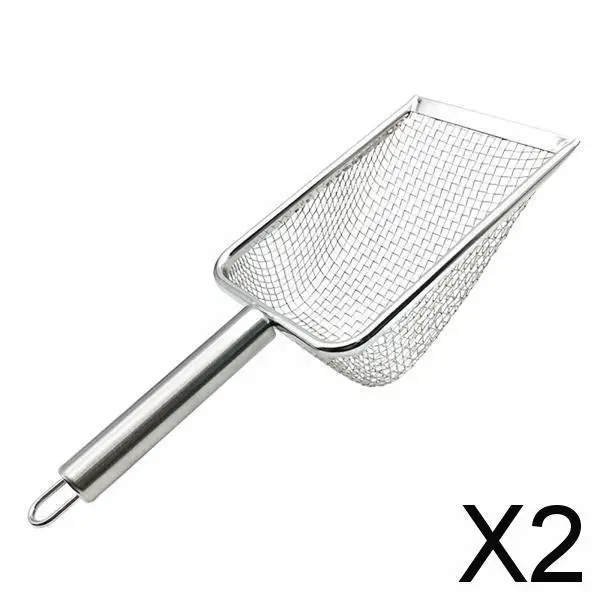 2xStainless Steel Cats Litter Scooper Metal Litter Scooper for Cats Aquarium