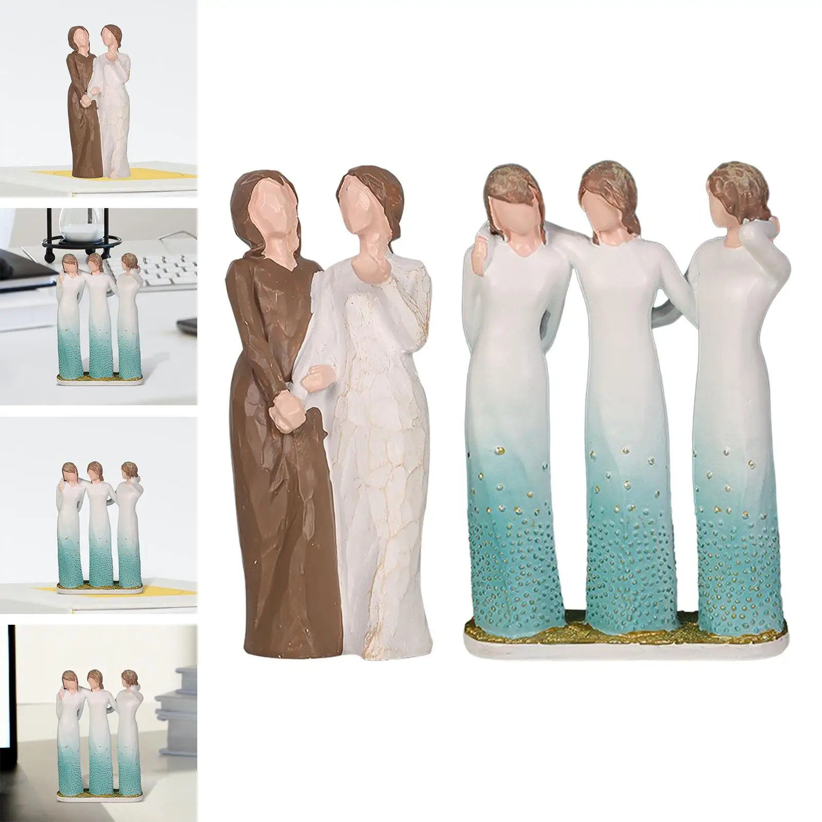 Schwester-Figur, Tischskulptur, handbemalte Figur, Schwester-Geschenke für Herzstück, Thanksgiving, Weihnachten, Schlafzimmer, Heimdekoration
