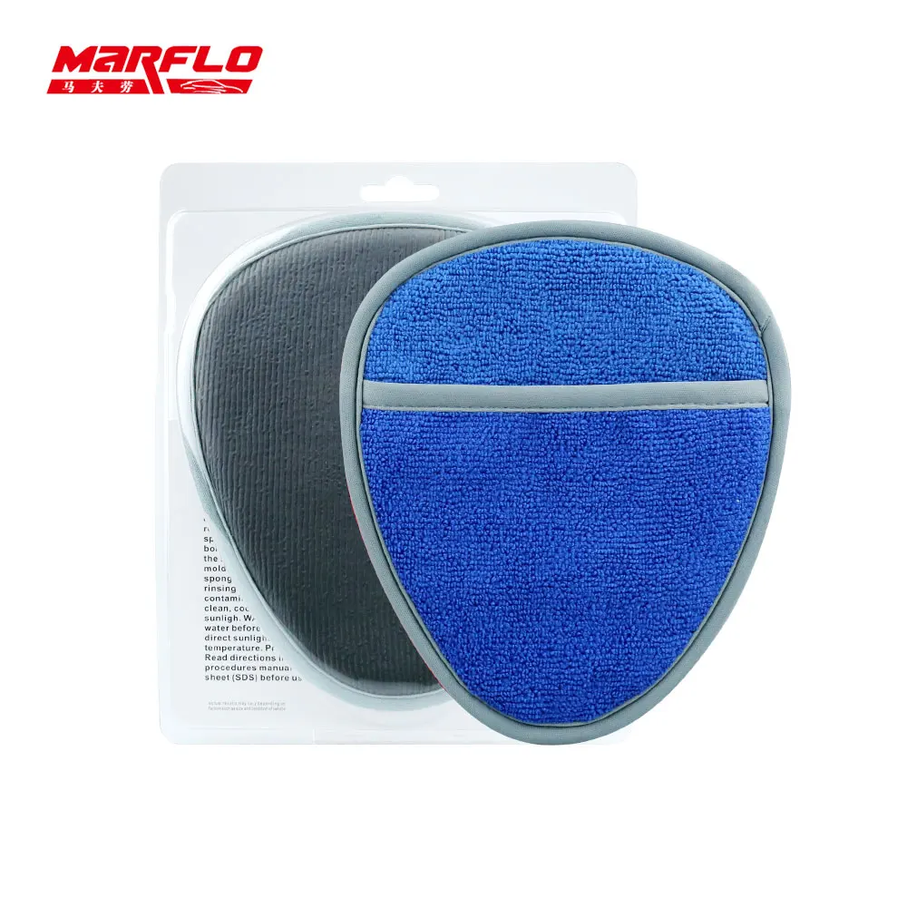 MARFLO Paint Care Magic Clay Bar Mitt Microfiber Towel Car Clean Gloves Auto Detailing Tools Paint Cleaning Cloth Clay Brush