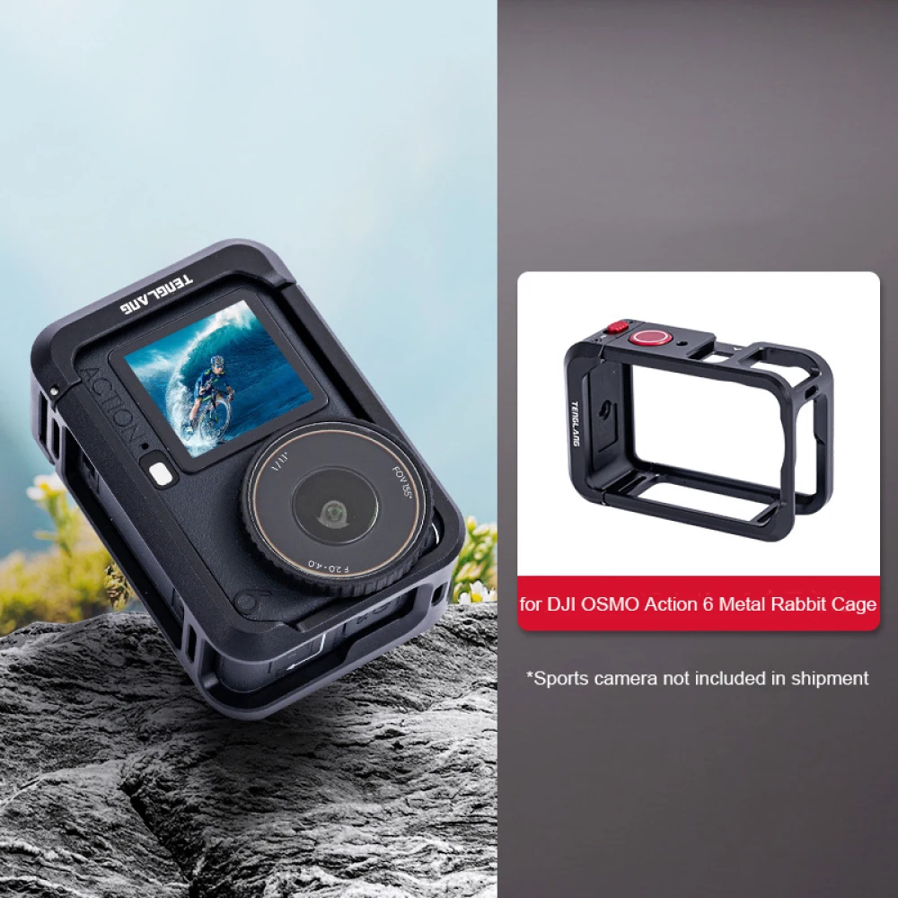 

For DJI Osmo Action 6 Metal Cage Protective Case for DJI Osmo Action 6 Accessories With Lens Cover Expansion Mounts Frame