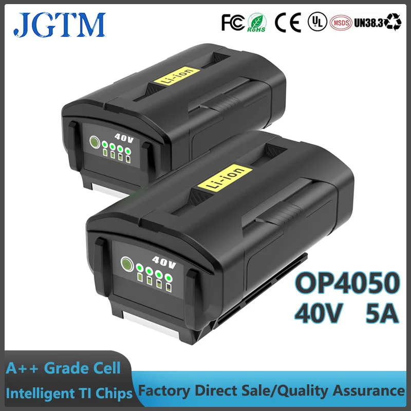 JGTM 40 Volt Op4050 Lithium-ion Battery Replacement For Ryobis Battery Op4040 Op4026 Op4030 Op4060a Cordless Power Tools Battery