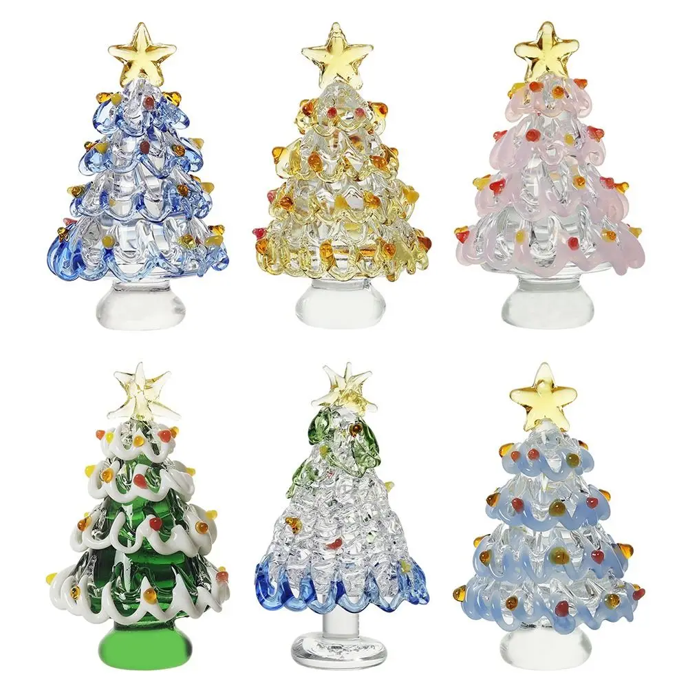 Tree Topper Star Glass Christmas Tree Ornament Colorful Cartoon Crystal Christmas Tree Creativity Christmas Decoration