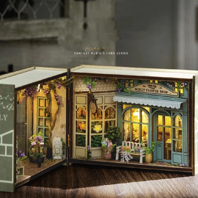 DIY Mini Fantasy Cube Serie – No-Cut-Papier-Bastelset für Weihnachten mit Flip-Book-Design, kreatives Geschenk für Erwachsene/Jugendliche