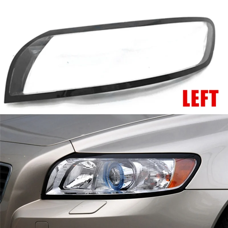 For Volvo S40 S40L 07-12 Transparent Lampshade head light lamp Cover Glasses Lamp Shade Headlight Shell Cover Lens Left