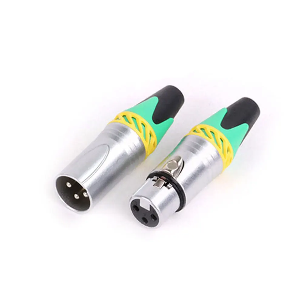 20pcs/10sets 3Pins XLR Connector Microphone MIC Male Plug&Female Jack Adapter 6 Colors Available Cannon Cable Terminal Soldering