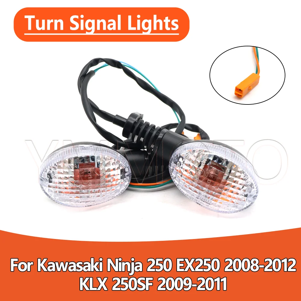 

For Kawasaki Ninja 250 EX250 EX-250 KLX 250SF 250-SF 2008 2009 2010-2012 Motorcycle Turn Signals Lights Indicators Blinker Lamp