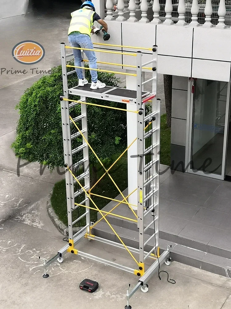 Aluminum alloy scaffolding movable telescopic scaffold factory direct folding engineering ladder platform.