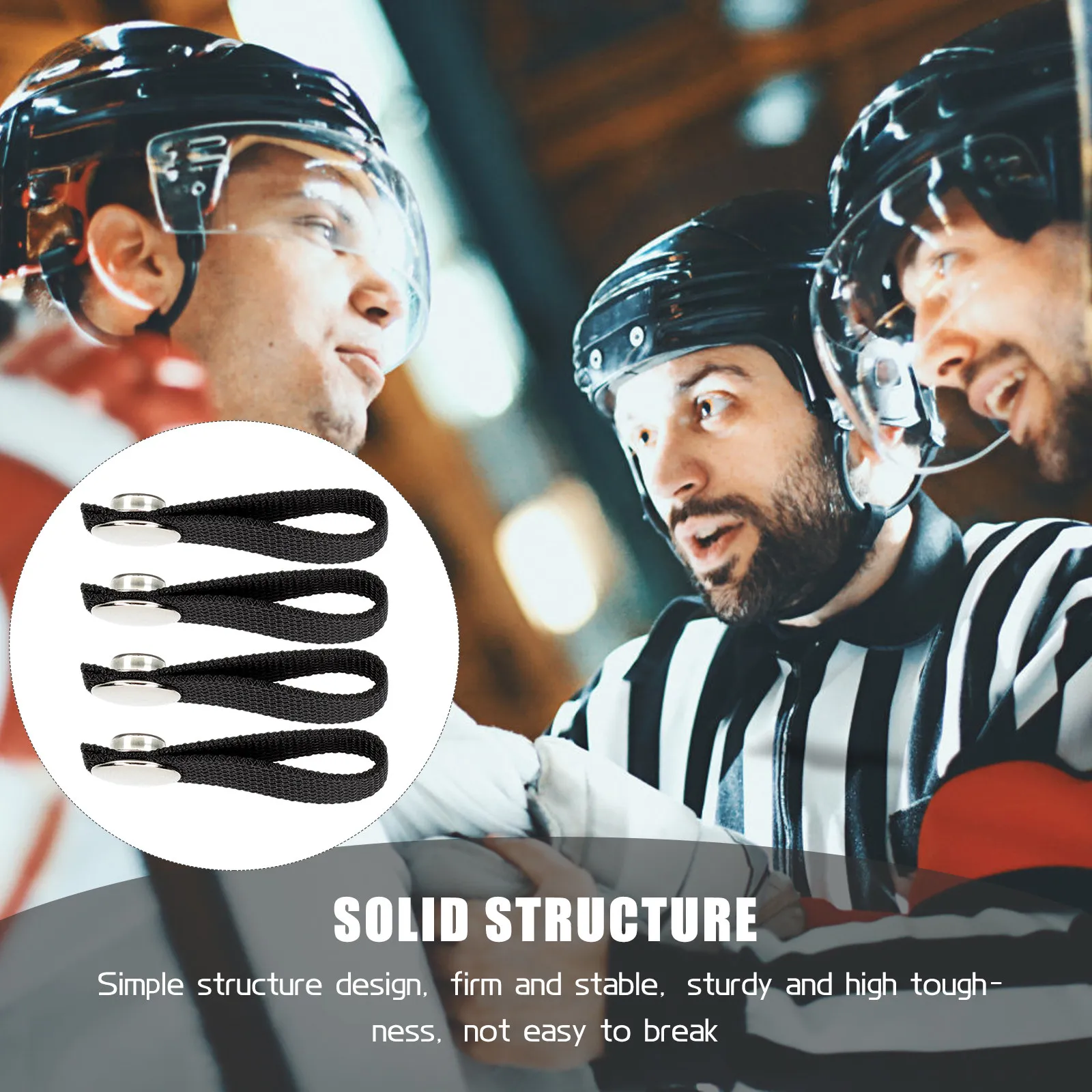 

4Pcs Universal Hockey Chin Strap Polyester High Toughness Lightweight Easy Install No Tools Required Accessory