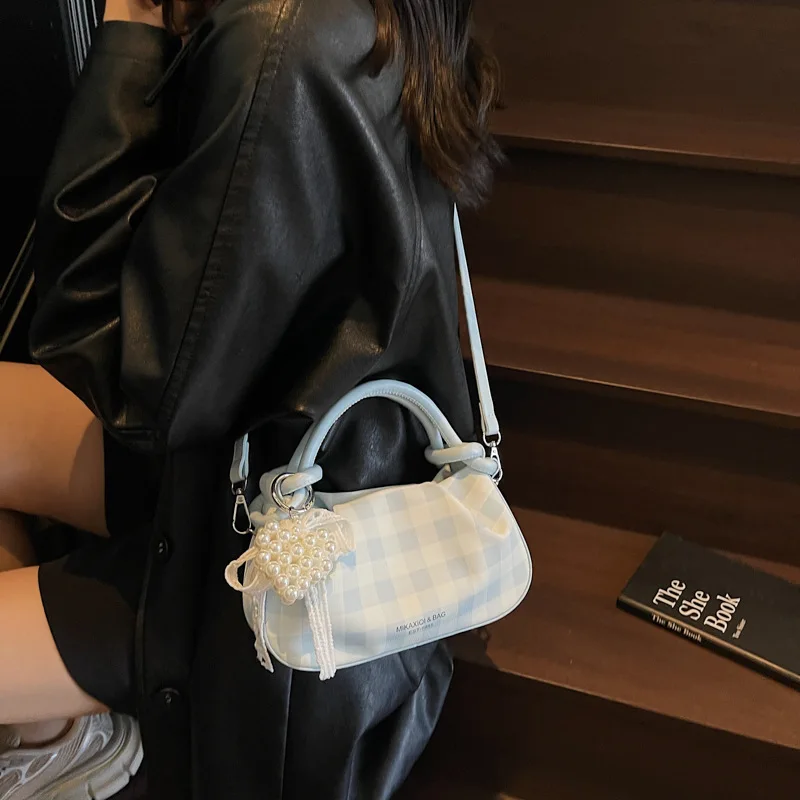 

Сумка через плечо в клетку 2024, женская сумка-тоут с цветными блоками, модная сумка через плечо, универсальная сумка «день-ночь», шикарная пригородная сумка