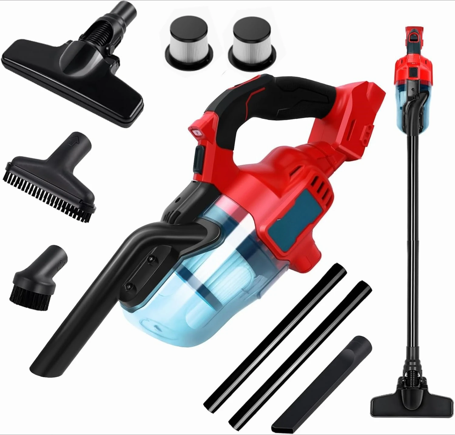 5 in 1 Handheld Electric Vacuum Cleaner with 400W Motor Cordless Vacuum Cleaner for Milwaukee Battery Pin for Home Pet Hair, Car