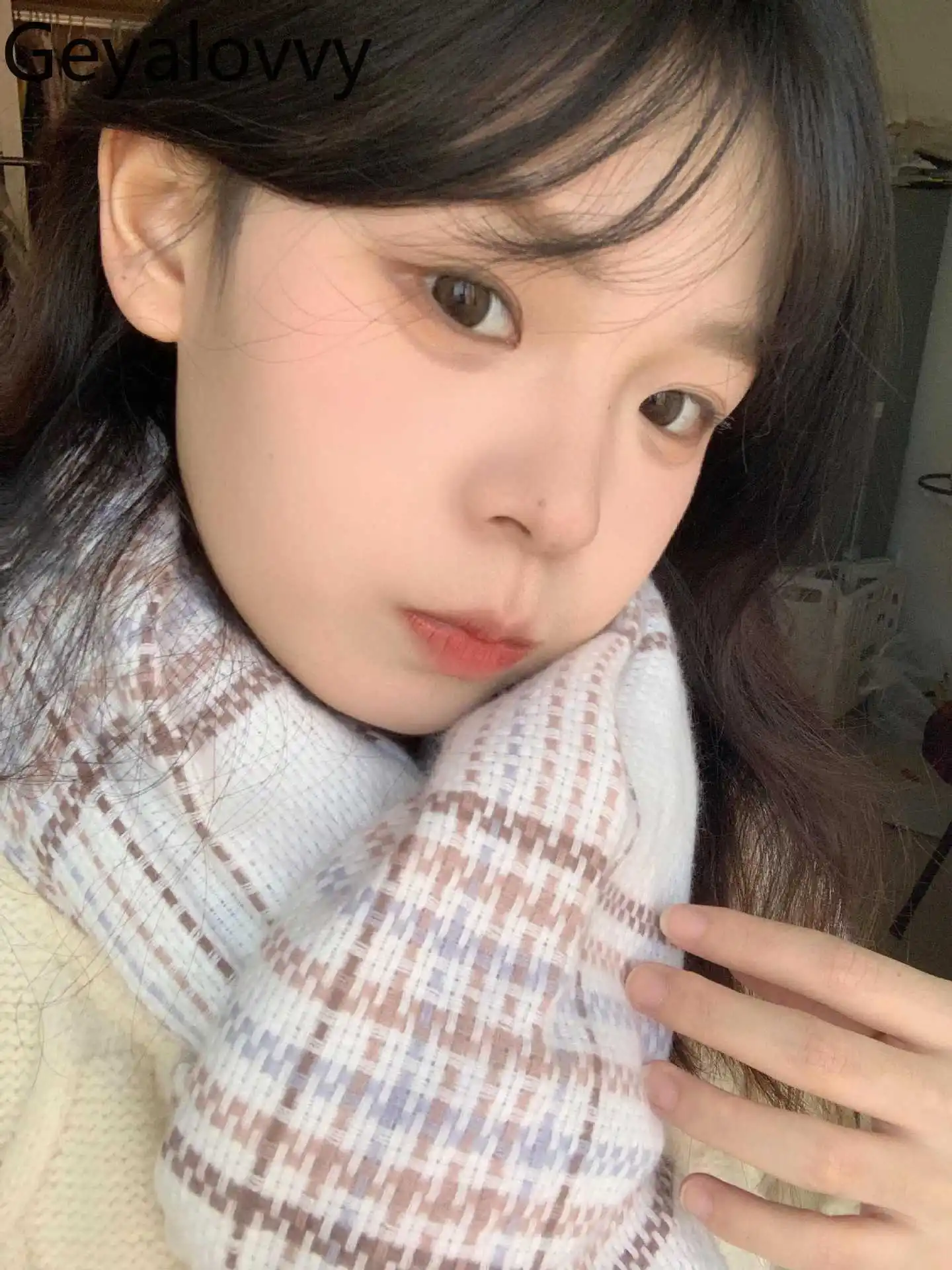 Sciarpa per le donne Inverno 2025 Nuove sciarpe scozzesi giapponesi JK Coppia imitazione cashmere Caldo studente Dolce versatile Scaldacollo