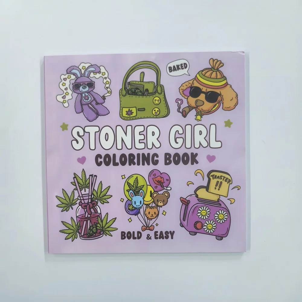 كتاب تلوين للبالغين من Stoner Girl - أنماط جريئة وسهلة ولطيفة، هدية مريحة لحفلات أعياد الميلاد