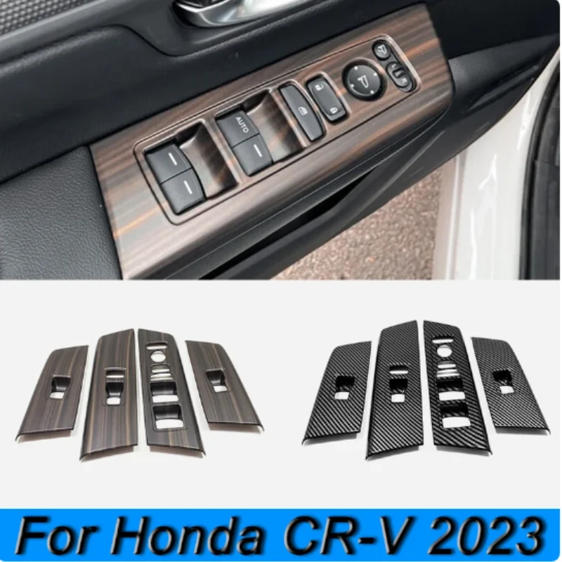 

ABS Car Styling Inner Door Armrest Window Glass Lift Button Switch Panel Decoration Cover Trim For Honda CR-V 2023 2024