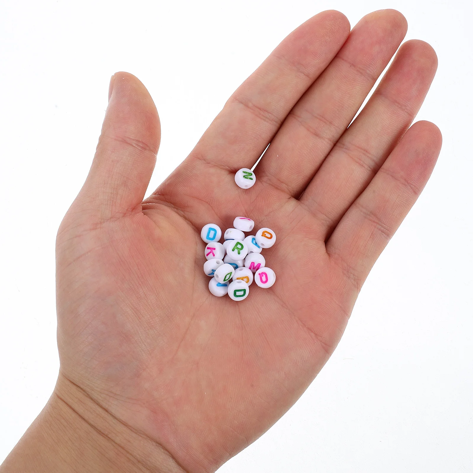 

100Pcs Acrylic Colorful Alphabet Beads Round Letter Charms for DIY Loom Bands Bracelets Jewelry Making 7x4mm Acrylic Beads