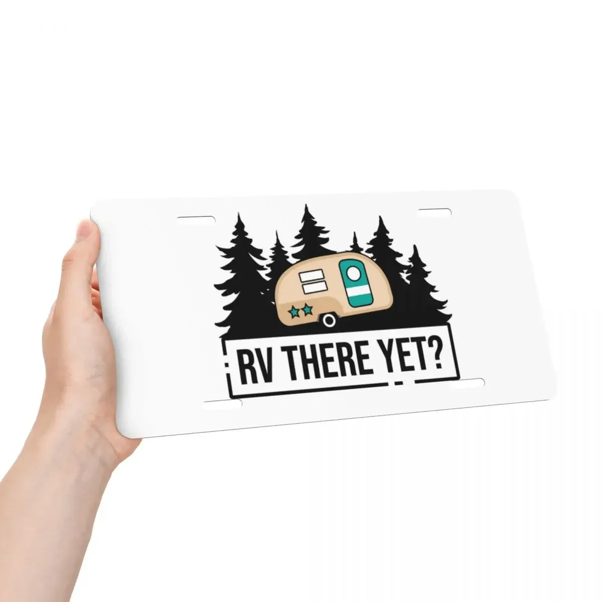 RV There Yet Camping License Plate Vanity Tag Customized Camper Decorative Car Front License Plate 12x6 Inch