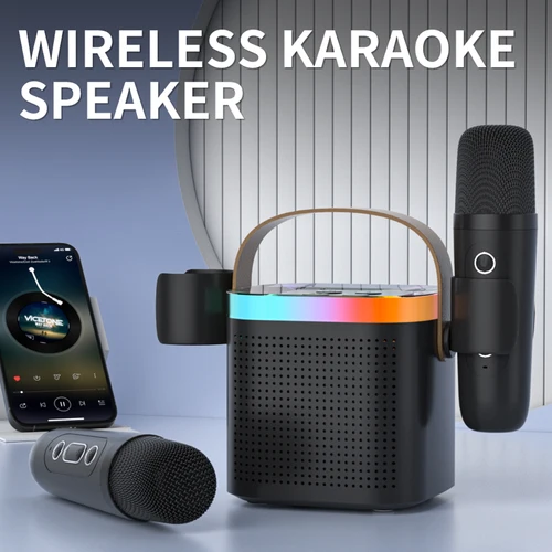 Imagen 2 del producto TANALAZ K8 máquina de Karaoke portátil Bluetooth 5,1 sistema de altavoces PA con 1-2 micrófonos inalámbricos hogar familia canto regalo para niños