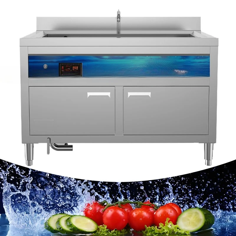 Cozinha comercial de aço inoxidável, máquina de lavar frutas e vegetais, equipamento de cozinha