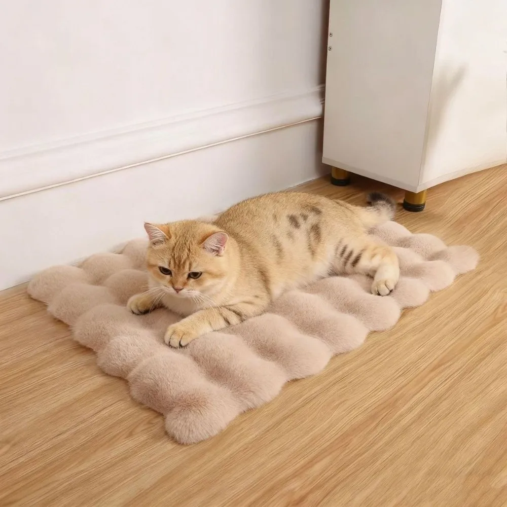 Winter Warm Pet Sleeping Mat Thickened Design Cloud Bubble Texture Cat Kneading Pad Soft Fluffy Multi-Scenario Use Pet Mat