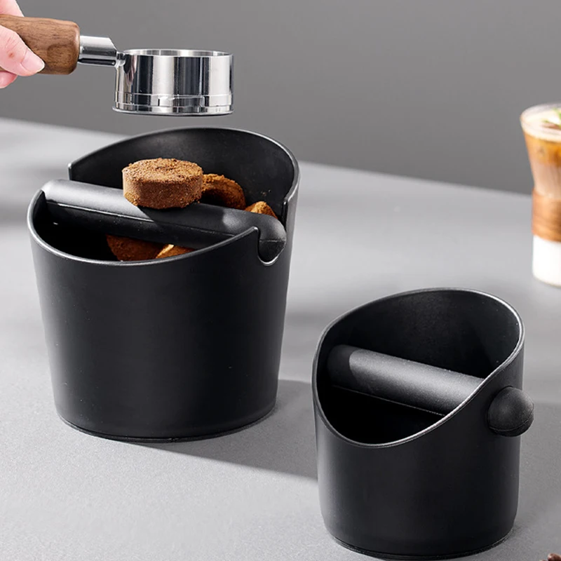 Shock-Absorbent Coffee Knock Box Anti-Slip Espresso Dump Bin For Coffee Grounds With Removable Knock Bar Coffee Grind Waste Bin