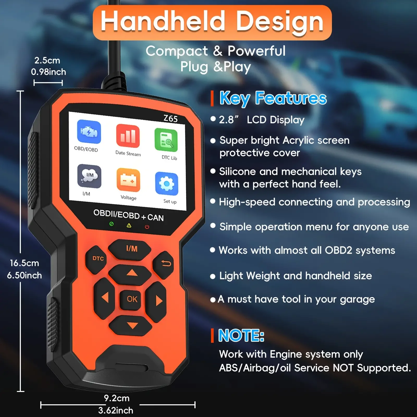 Professional Code Reader Diagnostic Tool Live Data OBD2 Mechanic Scanner Check Engine Light with Reset OBDII/EOBD ScannerTool