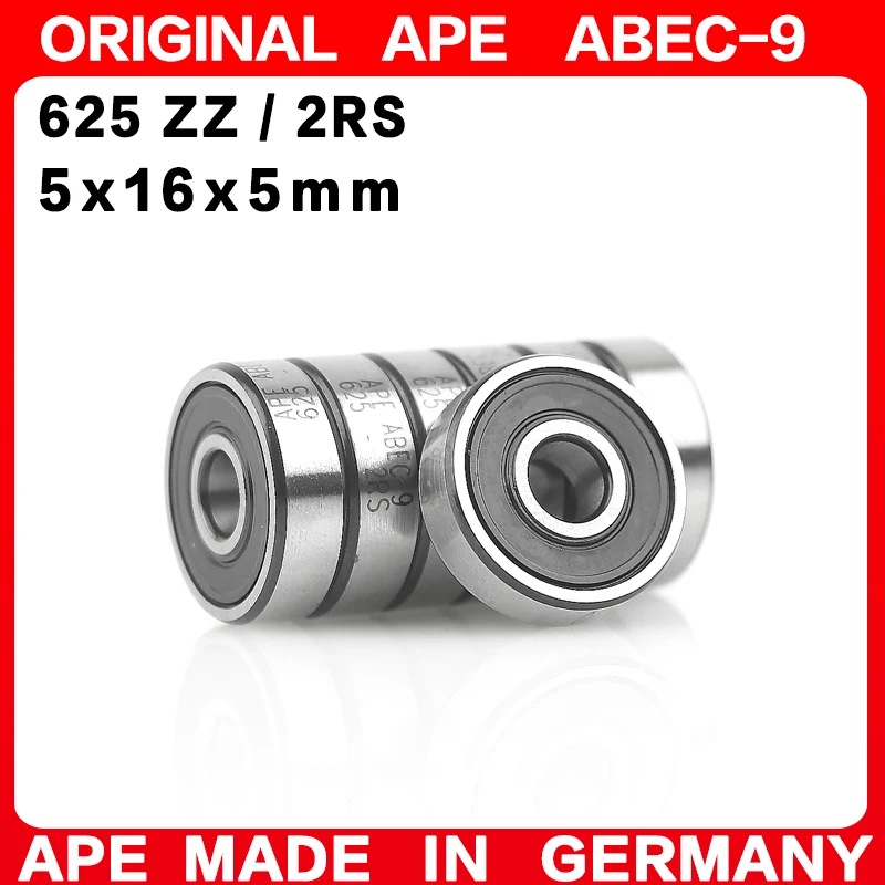 10-200PCS Germany ABEC-9 Bearing 625 ZZ 2RS 5x16x5 mm 625-2RS 625ZZ Z  RS LB LU - 2Z Miniature Precision Ball Bearings