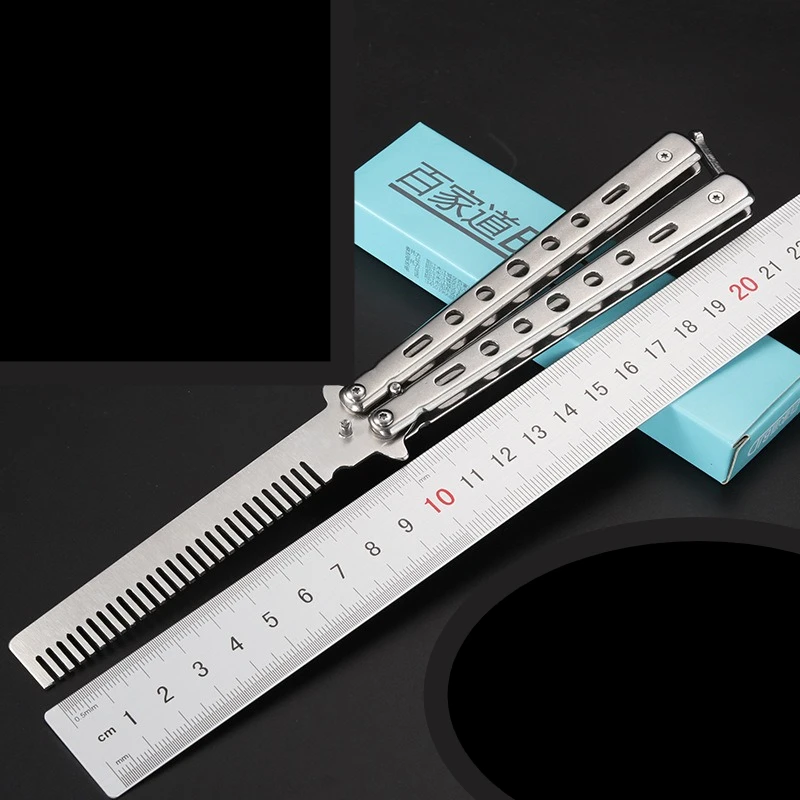 أداة تدريب على شكل فراشة قابلة للطي من الفولاذ المقاوم للصدأ للجيب، أداة غير مقطوعة للألعاب الخارجية وحركات اليد