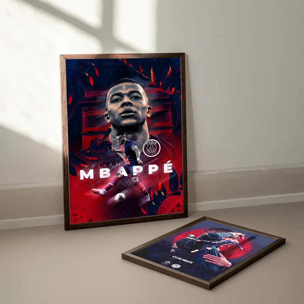 K-Kylian Football Star M-Mbappe DIY Sticky Poster Whitepaper Prints Posters Artwork Vintage Decorative Painting