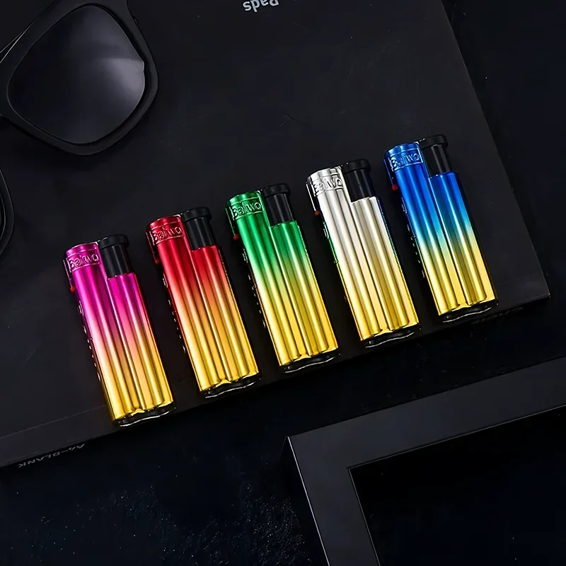 Metal Windproof Cigar Cigarette Lighter 25PCS Jet Torch Gas Flames Lighters Smoking Accessory Butane Gadgets for Men Portable - view 6