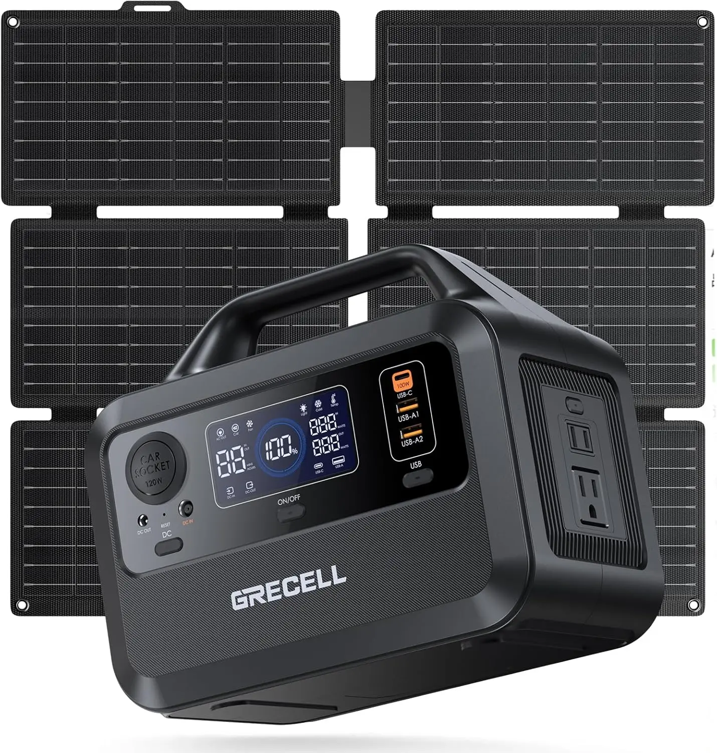 40W Solar Generator, 230Wh Portable Power Station, Fast Charging, LiFePO4 Battery, AC Outlets, Outdoor Camping, Backup