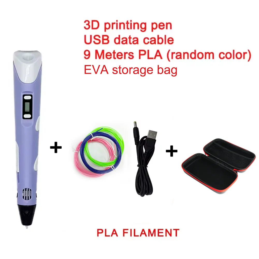Neue Generation LED Display Elektronische 9M PLA 3D Druck Stift Dreidimensionale Graffiti Malerei Werkzeug kinder Geburtstag Geschenk