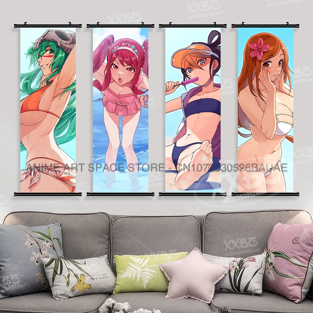 Bleach Hanging Painting Sexy Kusaki Rukia Wall Art Scroll Picture Kurosaki Karin Home Decor Canvas Japanese Anime Figures Poster