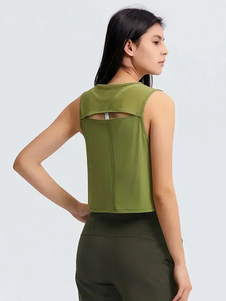Lemon Woman Shirts Fitness Yoga Crop Top Sportswear Sleeveless T-shirts Breathable Quick Dry Vest Sports Top Gym Clothing