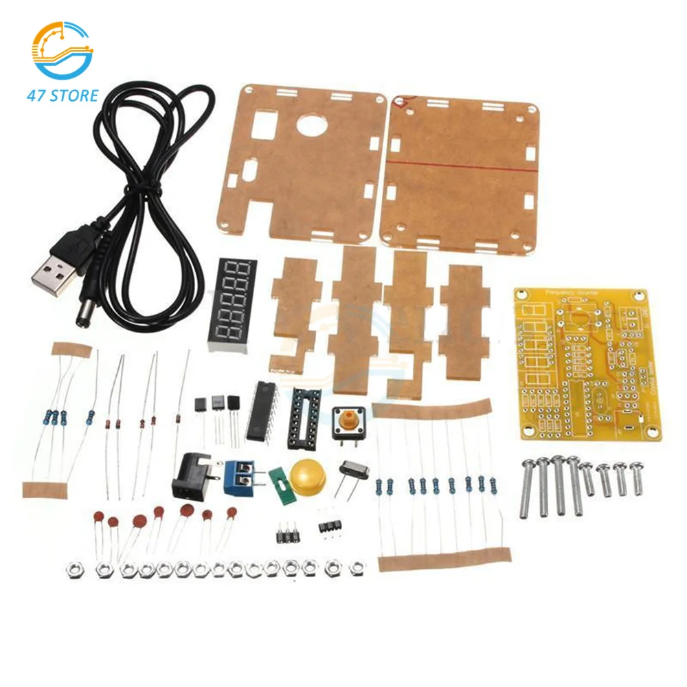 DIY Kits 1Hz-50MHz Crystal Oscillator Frequency Meter Tester 5 digits display Digital Frequency Counter module with Acrylic Case