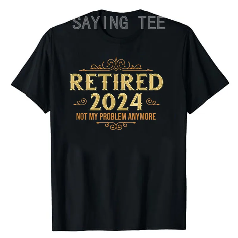 

Retired 2024, Retirement Tee for Men, Women Funny T-Shirt Grandpa Grandma Novelty Gifts Cool Saying Outfits Short Sleeve Blouses