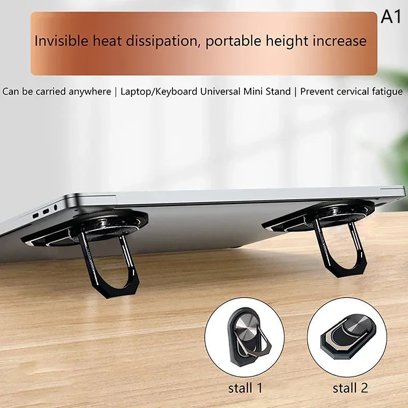 2pcs/Set Universal Mini Laptop Stand Foldable Desktop Feet Holder For Ipad MacBook PC Computer Keyboard Pad Invisible Stands