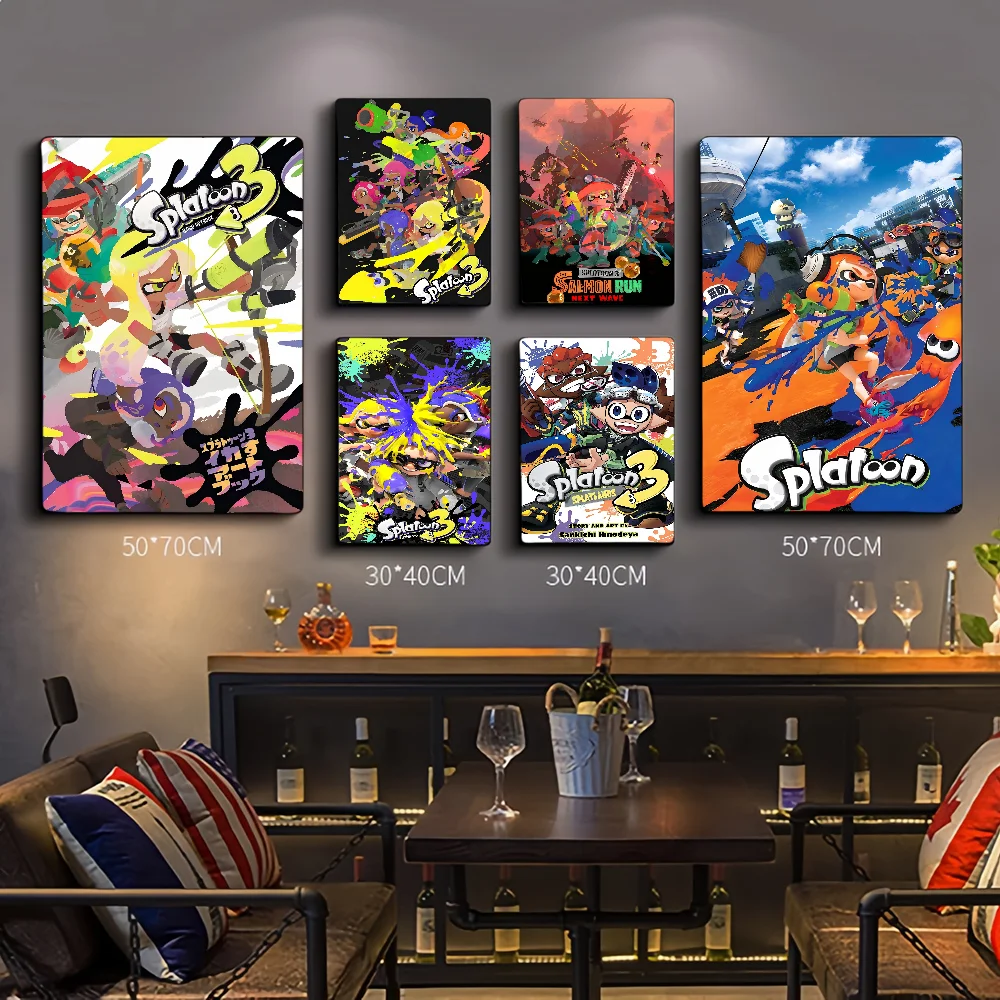 

Game S-Splatoon Movie Sticky Posters Retro Kraft Paper Sticker DIY Room Bar Cafe Aesthetic Art Wall Painting