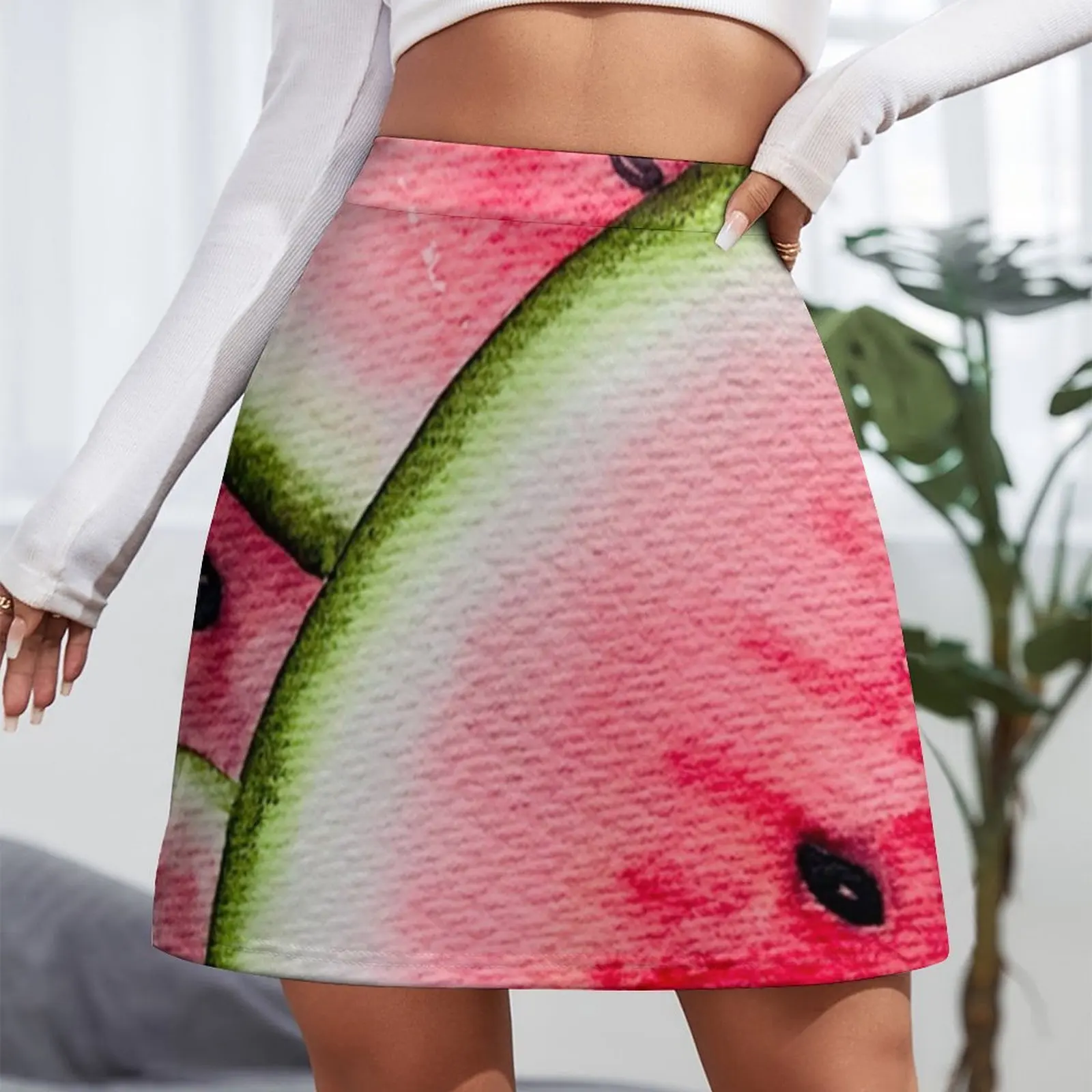 Watercolor Studio Watermelon Juicy Fruit Salad Mini Skirt kawaii skirt School uniform women's summer clothing 2023