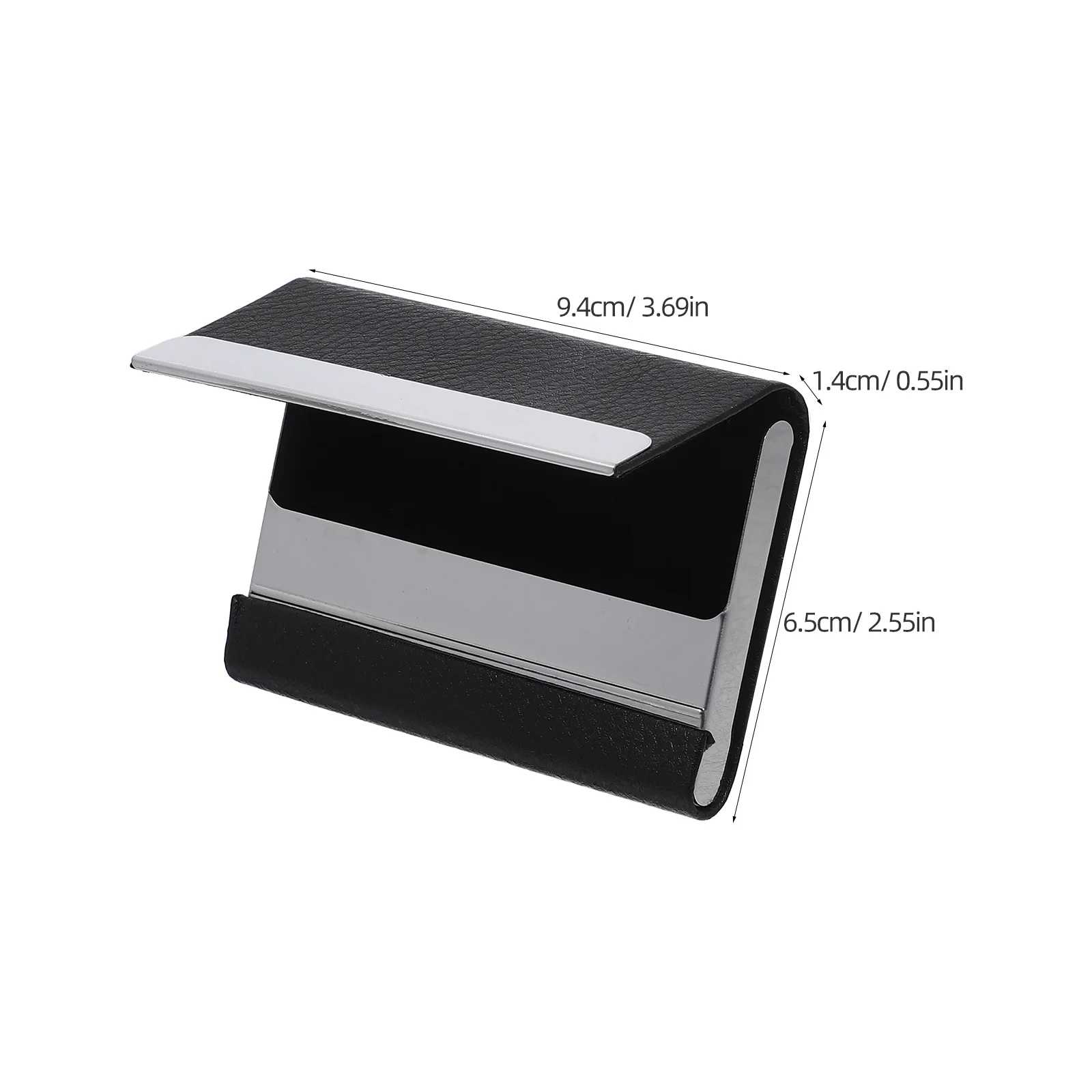 حامل بطاقات العمل من الفولاذ المقاوم للصدأ PU Slim Compact Portable Card Organizer Case صندوق تخزين للإغلاق المغناطيسي لجيب المحفظة