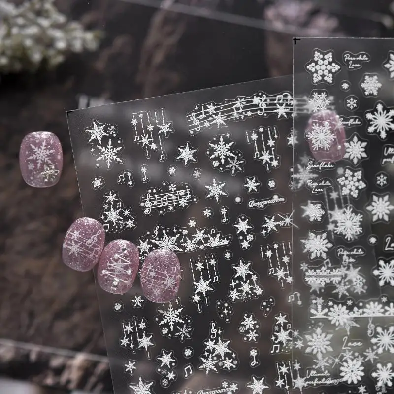 Lace Snowflake Nail Art Stickers Modern Simple Nail Stickers Lace Snowflake Ornament Nail Art Stickers Decoration