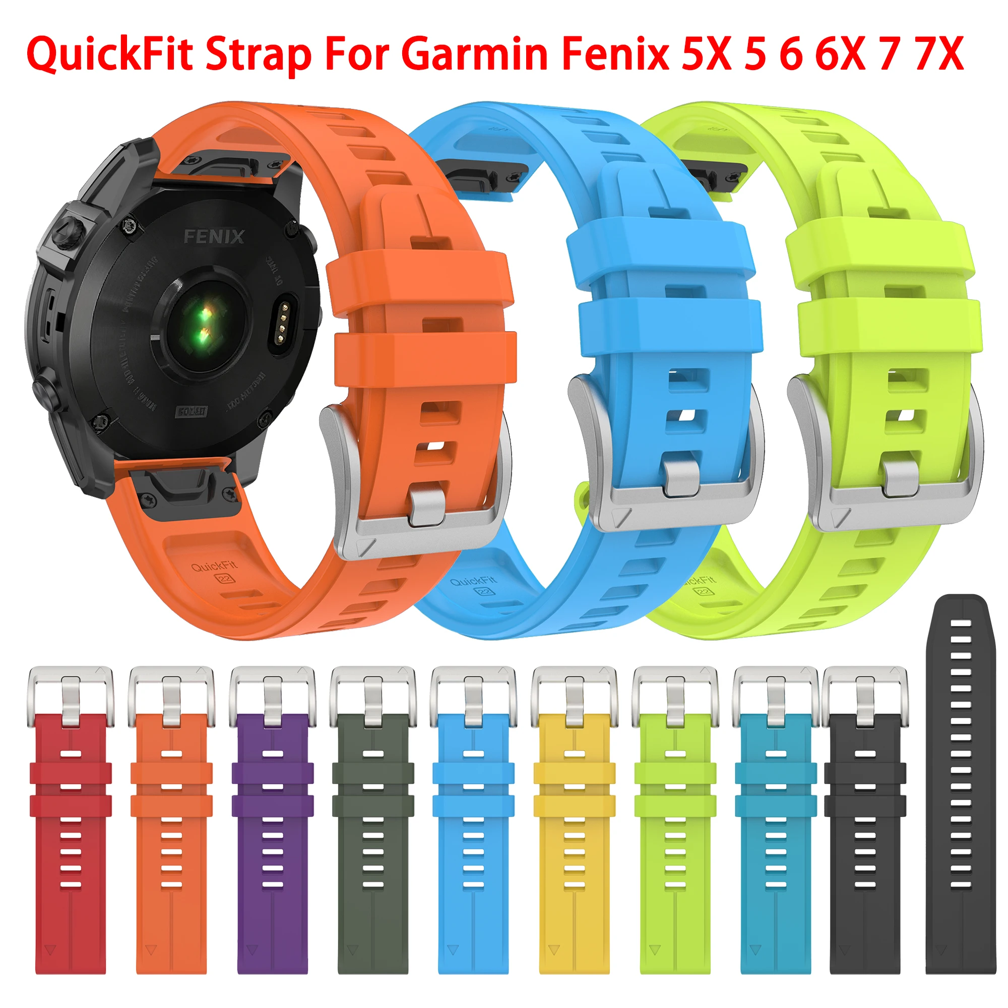 22 26mm Garmin AQuickfit Armband für Fenix 5 5X PLUS 6 6X 7 7X Pro Fenix 8 SOLAR Epix Gen2 47mm 51mm Quatix Tactix Enduro 3 Correa